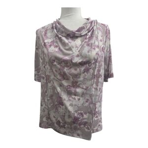 Calvin Klein Purple Floral Cowl Neck Blouse